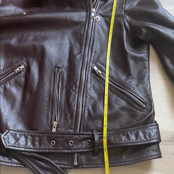 Quince 100% sheep Leather Motorcycle Jacket, color port , size medium - Picture 11 of 12